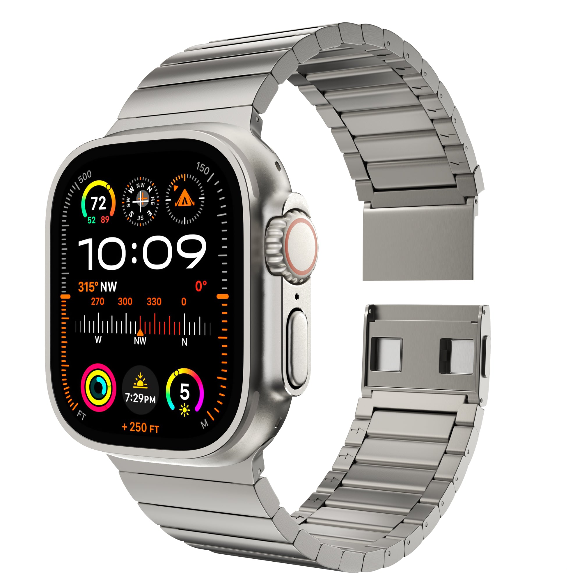 Lululook Titanium Link Band with Magnetic Clasp for Apple Watch
