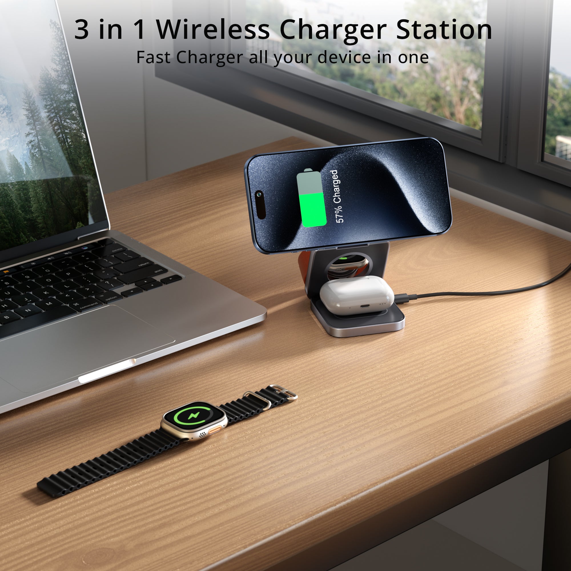 Ultra-Nano 3-in-1 Magnetic Wireless Charger