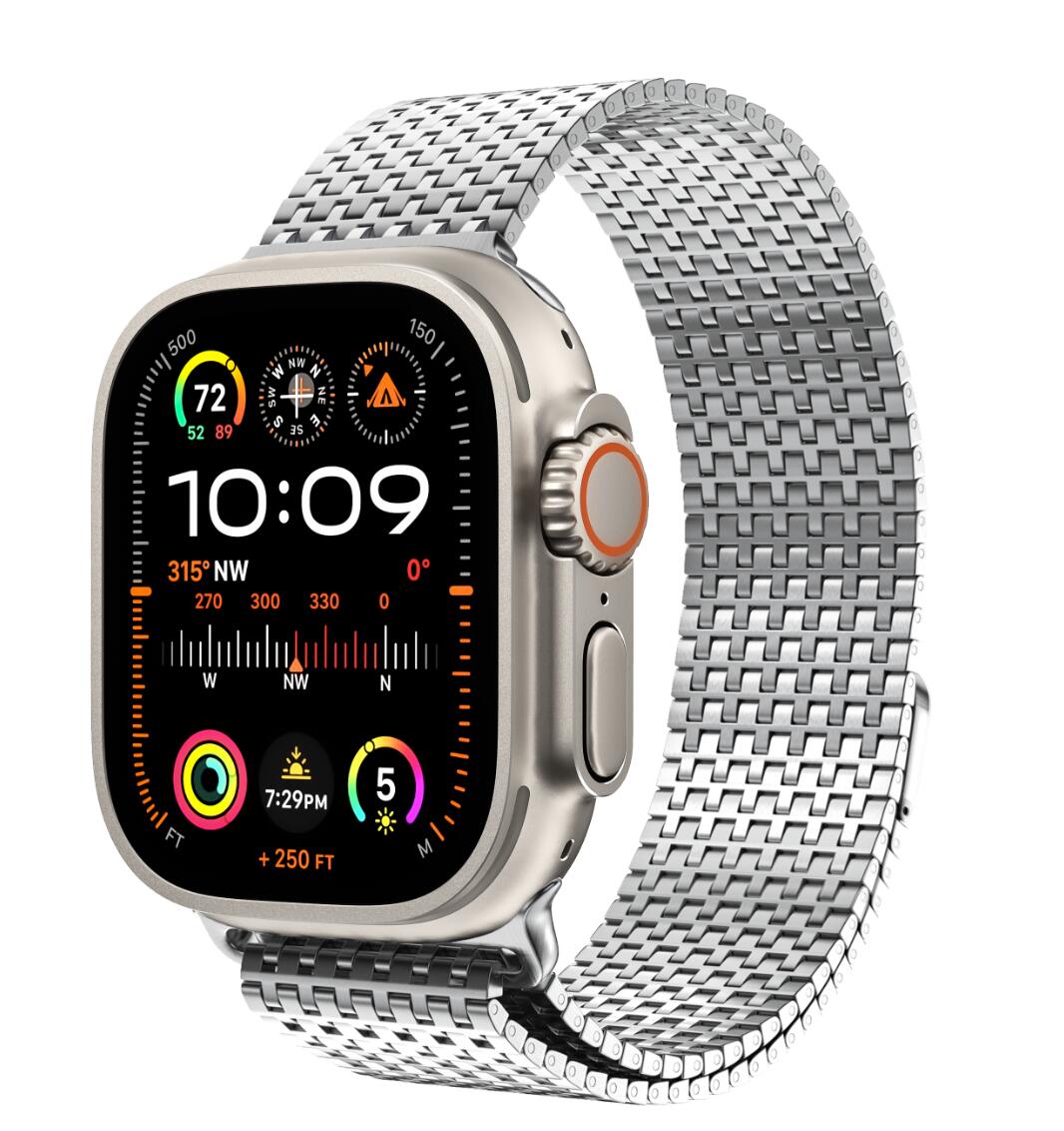  LULULOOK Band for Apple Watch Ultra, 49MM Titanium Metal Link  Bracelet [𝘿𝙞𝙖𝙢𝙤𝙣𝙙-𝙡𝙞𝙠𝙚 𝘾𝙖𝙧𝙗𝙤𝙣 𝘾𝙤𝙖𝙩𝙞𝙣𝙜] for iWatch -  Titanium Color : Cell Phones & Accessories